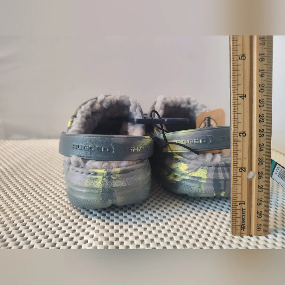 Rugged Shark Big Boys Size 3 Lined Clogs NWT Yellow/Gray